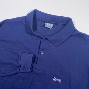 Le Tigre Tall Man XL Navy Blue Long Sleeve Polo Shirt Embroidered Logo